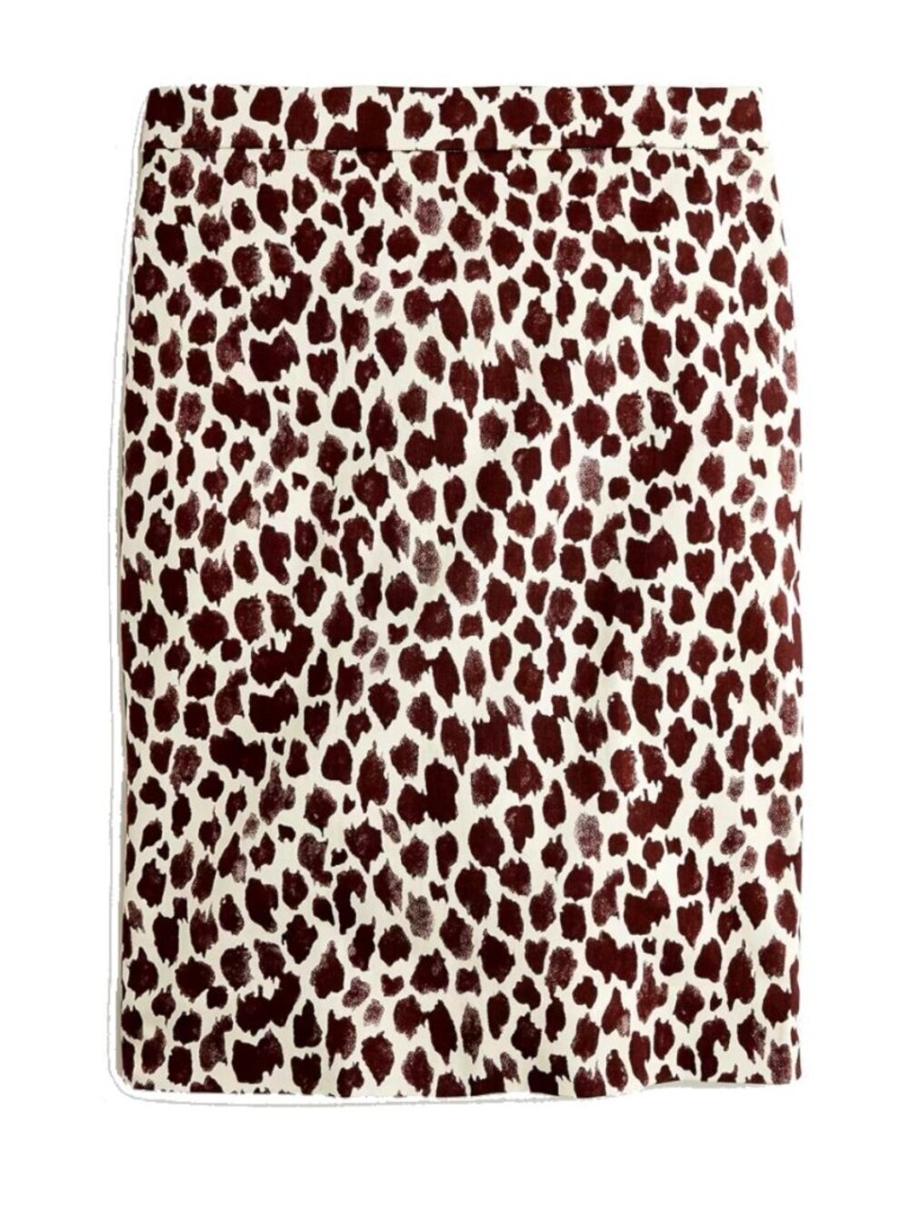 J. Crew No. 2 Pencil Skirt Leopard Animal Print Cotton Twill Brown Cream 8